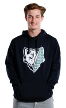 Load image into Gallery viewer, Black Wolves Half Head Hoodie
