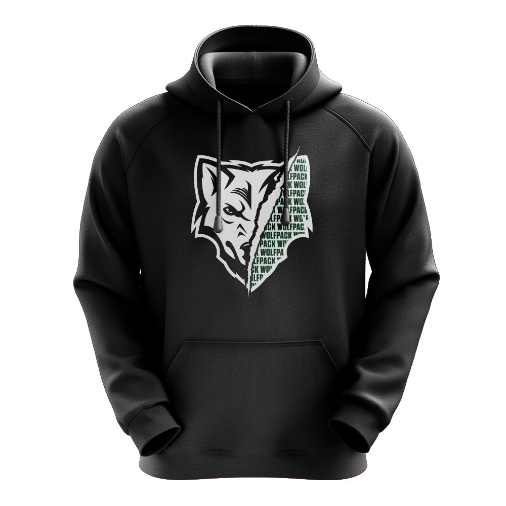 Black Wolves Half Head Hoodie